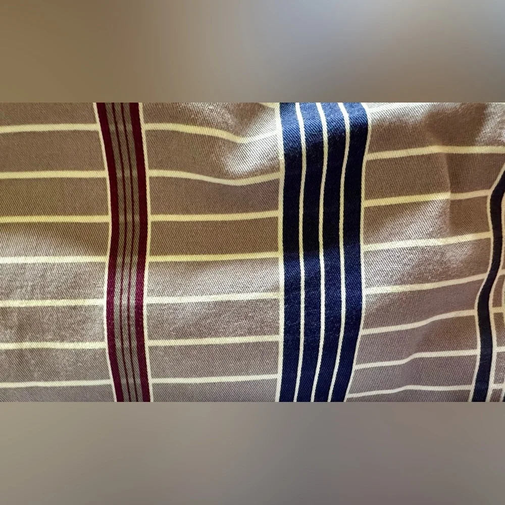 Lacoste King Duvet Pair King Pillow Shams. Purple/Blue and White stripes. Clean